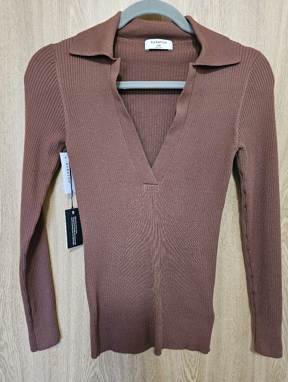 $128 NWT! ARITZIA BABATON Mcsweeney Sweater Epicurean Brown Size XXS